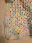 Crochet Baby Blanket Handmade 34  Colorful Pastel Cozy