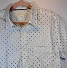 Aeropostale White blue Button Up Polkadot Dress Shirt Men   s Size Large