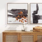 Threshold Canvas In Black Modern Wall Art Abstract Set Of 2 24 x24 
