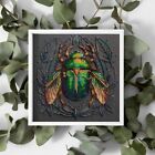 Bead Embroidery Kit Needlepoint Diy Beadwork Stitching Emerald Beetle Beading