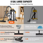 8 Gallon 6 Peak Hp Wet Dry Shop Vac Vacuum Cleaner Blower Stainless Steel