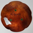 Vintage Enamel On Copper Plate Signed R  Jyner     Lady With Flowers Art 10  D