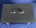 Vintage Faux Black Alligator Hard Case Vanity Makeup Bag Luggage 15 x9 5 x8 5 
