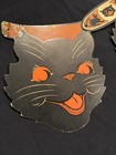 Vintage Beistle Black Cat Halloween Banner  Original Rare Garland 1940-50