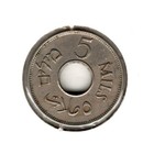 1946 Palestine British Mandate 5 Mils Bronze Coin Vf 