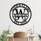Custom Family Name Metal Monogram Sign  Custom Door Hanger  Last Name Sign