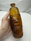 Antique Figural Bitters Bottle  hall s Bitters  Light Amber - New Haven  Ct