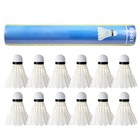 12 Pcs White Sponge Head Feather Badminton Ball Shuttlecocks Sport Training 