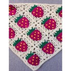 Crochet Strawberry Bandana Hair Scarf Cottagecore Granny Square Tie Kerchief