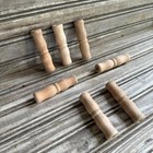 Lot Of 7 Antique Wooden Pail Handles 60  Yr Metal Can Stored Wire Bail Grips Nos