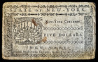 Colonial Currency  5 00 New York August 13  1776 Five Dollars Continental