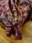 Luxury Gold Paisley Burgundy Throw With Fringes 49 X 58 Blanket Lined