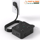 Surge Protector Power Strip 8 Widely Outlet Extender 4 Usb Ports 5ft Extend Cord