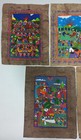 Set Of 5 Amate Bark Paintings Native Ethnic Mexican Folk Art Wall Deco 15 
