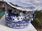 Antique Chinese Blue White Porcelain Dragon Opium Sleeping Pillow 6    Wide Rare 