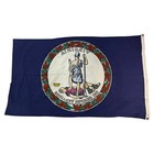 Vintage 1970s Virginia State Flag Cotton W  Printed   Appliqu  d Seal 33 5  X 55   