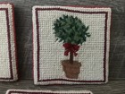 Vintage Christmas Coasters Needlepoint Set Of 4 Never Used