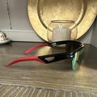 Mirrored Shield Cycling Sunglasses Black Red Lightweight Plastic Multicolor Lens