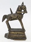 Indian Antique Bronze Horse Candlestick Figure 19th Century