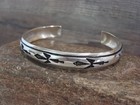 Native American Sterling Silver 3 8  Petroglyph Bracelet By Singer