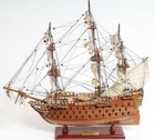 Handcrafted Hms Victory Small Model Ship With Display Case