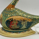 Russian Hand Painted Swan Lacquer Box - Signed By Artist Zabegalov - Folklore