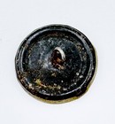 Antique Victorian Brass Picture Button W  Cupid Hiding From Dog