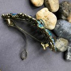 Antique Tone Flower Rhinestone Blue Color Hair Clip Barrette Ha9028 Dec