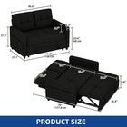 55  Black Sleeper Sofa 3 In 1 Convertible Sofa Bed Loveseat Linen Futon Couch