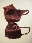 Vtg 40dd Satin Second Skins Berry Pin Up Shiny Nylon Silky Bra Uw Sissy Glam
