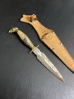 Vtg Antique Mexico Small Dagger Knife Bone Handle Brass Eagle Head   Sheath