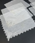 Lot 6 Vintage White Linen Handkerchiefs Embroidered Lace Corner Bridal Wedding
