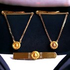 Set Of Three Vintage Bell System Gold Filled Employee Service Loyalty Tie Clips