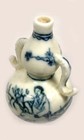 Antique 19thc Blue   White  ming  Park   Tree Motif Porcelain Snuff Bottle China