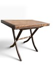 Vintage Wood Folding Card Table Coffee Walnut Refinished 26    Occasional Table