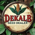 Vintage Round With Dekalb Seed Dealer Tin Metal Signs Home D  cor 8x8