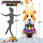 Hollowfly 5ft Easter Inflatables Outdoor Decorations Dog White  Pink  Yellow 