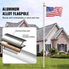 25ft Detachable Flagpole Kit Heavy Duty Aluminum Flag Pole American Silver