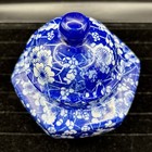 Chinese Blue And White Ginger Jar With Lid Hexagon Plum Blossom Porcelain 6 5in