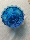 Fenton Cobalt Blue Hobnail Footed Glass Pedestal 6 Slots Candle Holder Vtg