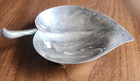 Vintage Silver Plate Leaf Dish Candy Fruit Olive Nut Plate Footed Antique