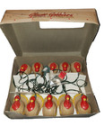 Vtg Thanksgiving Turkey Molded 10 String Lights Glowin  Gobblers Holiday Lights