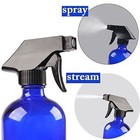8oz Large Cobalt Blue Boston Glass Bottles With Black Trigger Sprayer  2-pack 