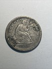 1858 Seated Liberty Quarter Love Token  Initials On Reverse