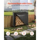 Uimoso 4 Ft Outdoor Firewood Rack With Cover  1 4 Cord Metal Log Storage Holder