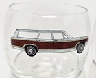6 Promotional Ford 1968 Whiskey Drinking Glasses W  Box 3 h Thunderbird Fairlane