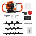 52cc Gas Powered Earth Auger Post Hole Digger Borer Ground Fence Drill W 3 Bits