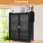 3 Tier Dish Cabinet Kitchen Utensils Drying Rack Dustproof Cabinet Organizer Us