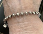 Vtg Sterling Silver Bead Ball Chain Bracelet 7    5mm Balls 7 7 Grams 925 Sterling