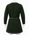 Viking Medieval Padded Gambeson Coat Green Leather Trim Renaissance Costume